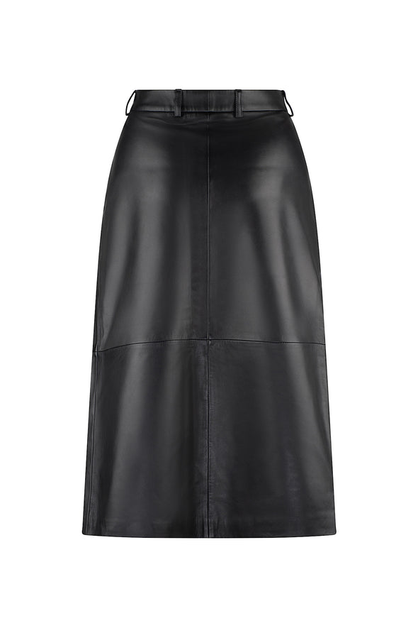 A LINE LEATHER SKIRT